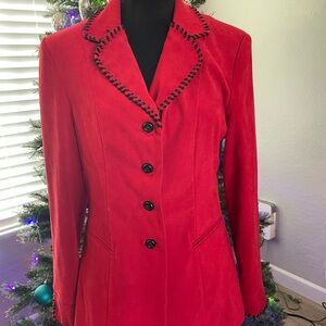 Vintage Amanda Smith Red Blazer with Black Detailing
